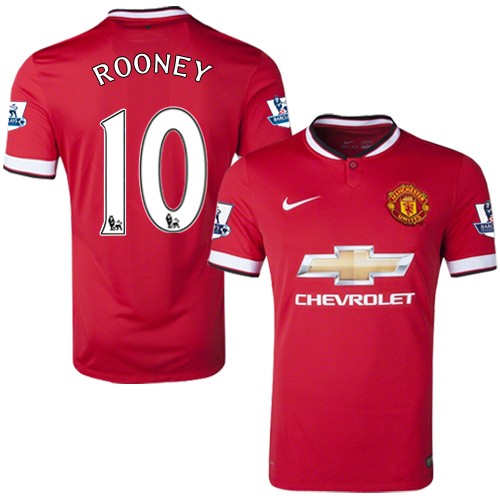 Men's 10 Wayne Rooney Manchester United FC Jersey - 14/15 England ...